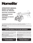 Homelite UT49103 Log Splitter User Manual