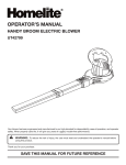 Homelite UT42799 Blower User Manual