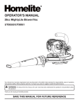 Homelite UT08550 Blower User Manual