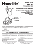 Homelite HL80215 Pressure Washer User Manual