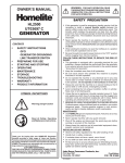 Homelite HL2500 Portable Generator User Manual