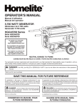 Homelite HGCA5700 Portable Generator User Manual