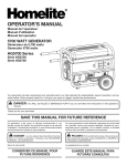 Homelite HG5700 Portable Generator User Manual