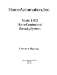 Home Automation 1503 Home Security System User Manual