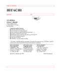 Hitachi VT-M294A VCR User Manual