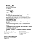 Hitachi VT-FX623A VCR User Manual