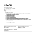 Hitachi VT-FX530A VCR User Manual