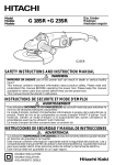 Hitachi G 23SR Grinder User Manual