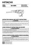 Hitachi DH 40FB Power Hammer User Manual