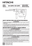 Hitachi DH30PB Power Hammer User Manual