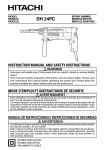 Hitachi DH 24PC Power Hammer User Manual