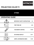 Hitachi 57T600 Projection Television User Manual
