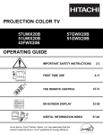Hitachi 57SWX20B Projection Television User Manual