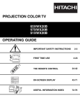 Hitachi 51XWX20B Projection Television User Manual
