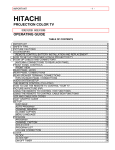 Hitachi 50C10E Projection Television User Manual