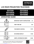 Hitachi 43FDX20B Projection Television User Manual