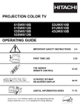 Hitachi 42V715 Projection Television User Manual