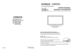 Hitachi 42HDW10 Computer Monitor User Manual