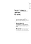Hitachi 32PD7800 Flat Panel Television User Manual