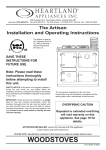 Heartland Wood Stove Stove User Manual