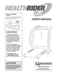 Healthrider HRTL06900 Treadmill User Manual