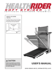 Healthrider 831.297830 Treadmill User Manual