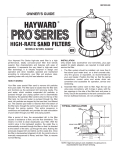 Hayward Pools Hayward Pro Series high-rate sand filter Swimming Pool Filter User Manual