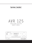 Harman-Kardon AVR 125 Stereo System User Manual