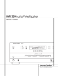 Harman-Kardon 210 Stereo Receiver User Manual