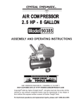 Harbor Freight Tools 90385 Air Compressor User Manual