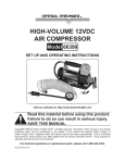 Harbor Freight Tools 66399 Air Compressor User Manual