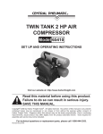 Harbor Freight Tools 65410 Air Compressor User Manual
