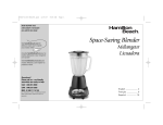 Hamilton Beach Space-Saving Blender Blender User Manual