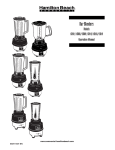 Hamilton Beach 1G901 Blender User Manual