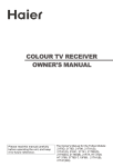 Haier 15F6B, 21TA1(B) TV Receiver User Manual