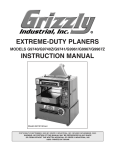 Grizzly G9740 Planer User Manual