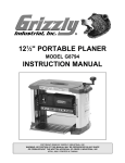 Grizzly G8794 Planer User Manual