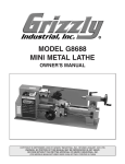 Grizzly G8688 Lathe User Manual