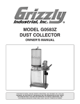 Grizzly G0583Z Dust Collector User Manual