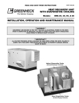 Greenheck Fan HRE-90 Humidifier User Manual