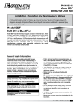 Greenheck Fan BDF Ventilation Hood User Manual