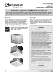 Greenheck Fan 747680 Ventilation Hood User Manual