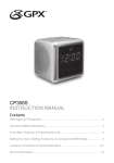 GPX CP308S Clock Radio User Manual