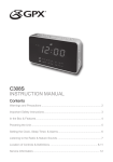 GPX C308S Clock User Manual