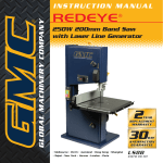 Global Machinery Company LS8B Saw User Manual