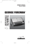 George Foreman GRV160S Kitchen Grill User Manual