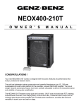 Genz-Benz NEOX400-210T Stereo Amplifier User Manual