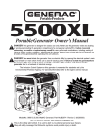 Generac 5500XL Portable Generator User Manual