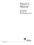 GE Monogram 36 Refrigerator User Manual