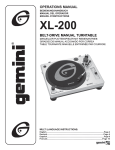 Gemini XL-200 Turntable User Manual